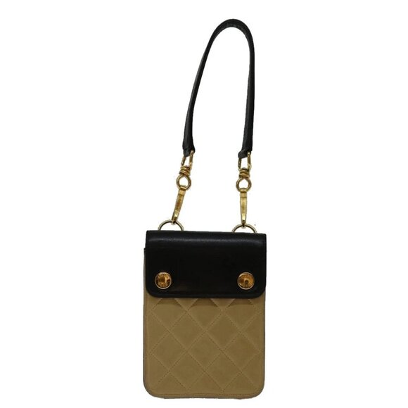 CHANEL Matelasse Hand Bag Leather Beige CC Auth 68905A - Picture 14 of 16